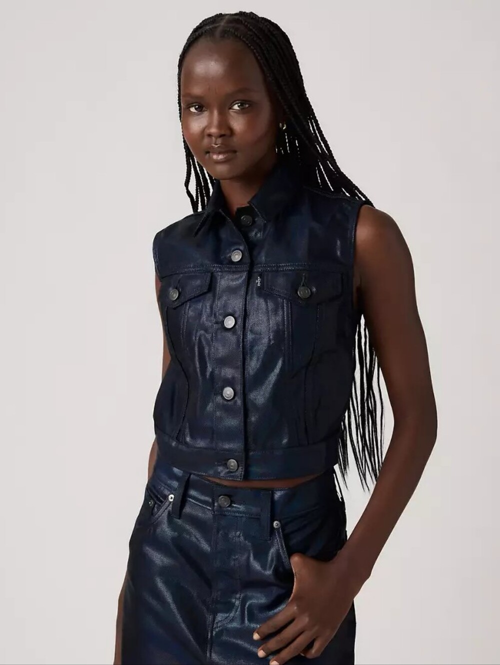 NWT Levi’s LUMINOUS NIGHT Denim Vest Women’s Size Large